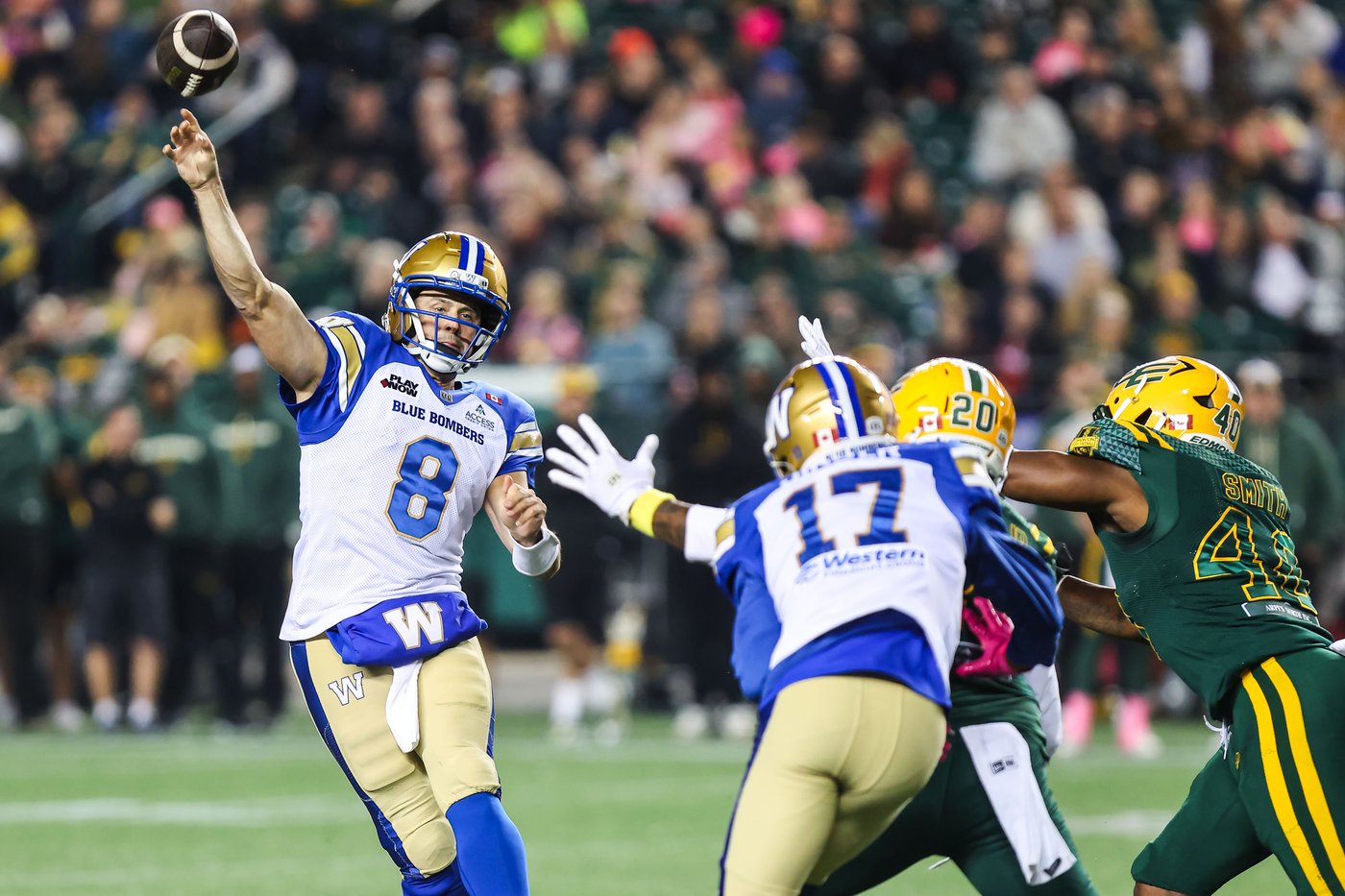 Blue Bombers need win over Lions to secure CFL playoff berth