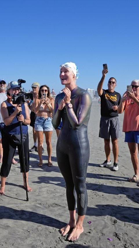 Woman becomes first ever to swim full length of California coast