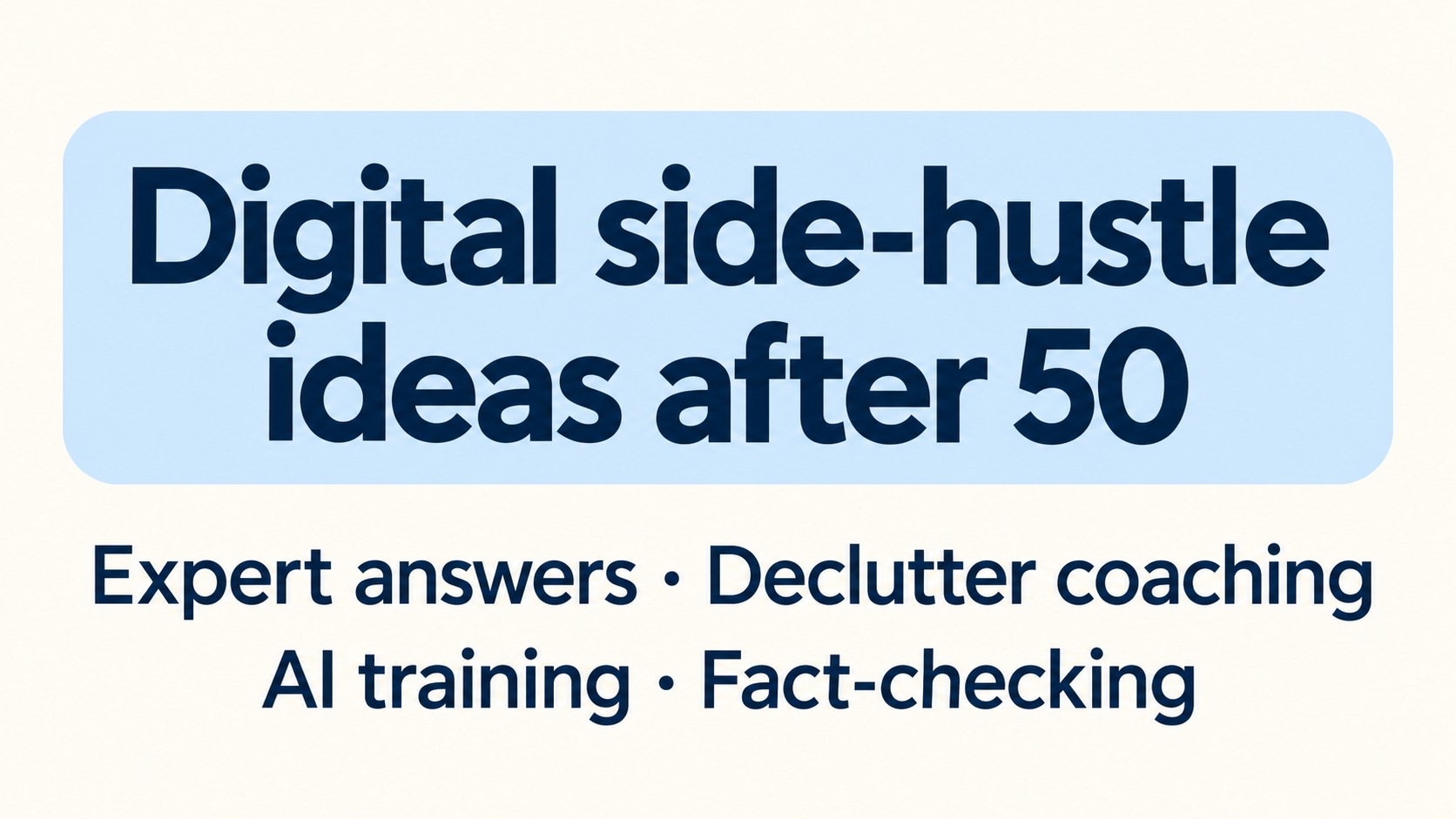 Shane’s digital side-hustle ideas after 50: expertise, coaching and AI ...