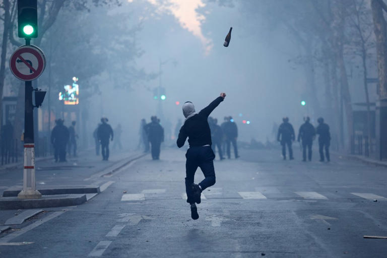French leftists plan major Paris protest Saturday as absent Macron vows ...