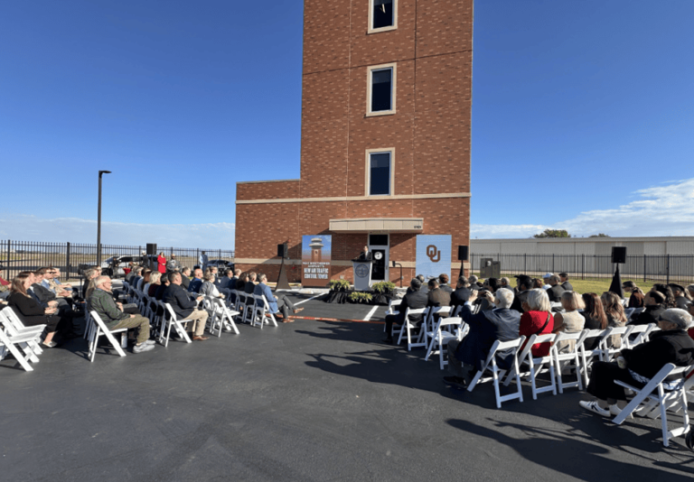 Officials cut the ribbon for Max Westheimer’s new air traffic control tower