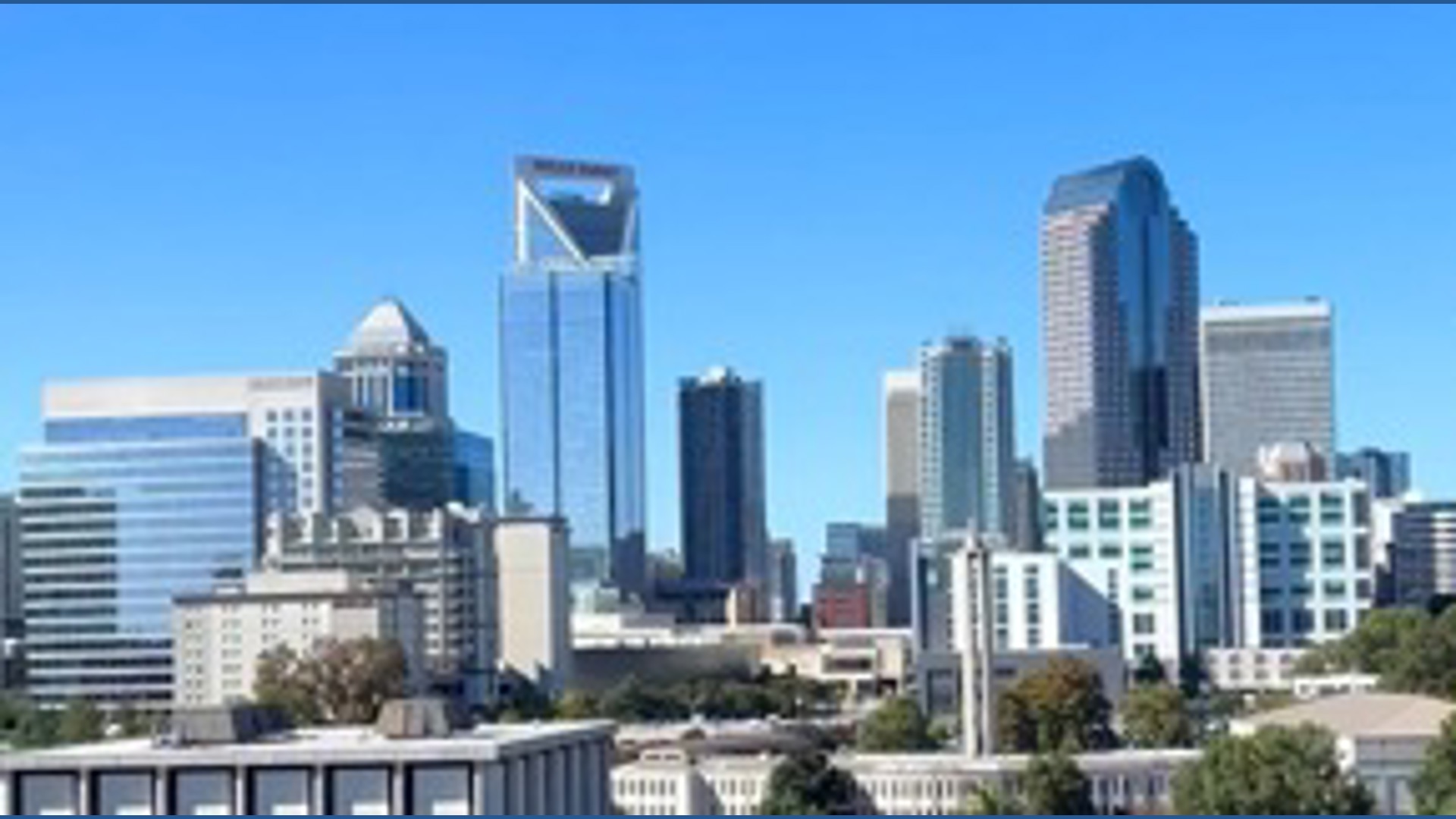 Picture perfect day high above Charlotte