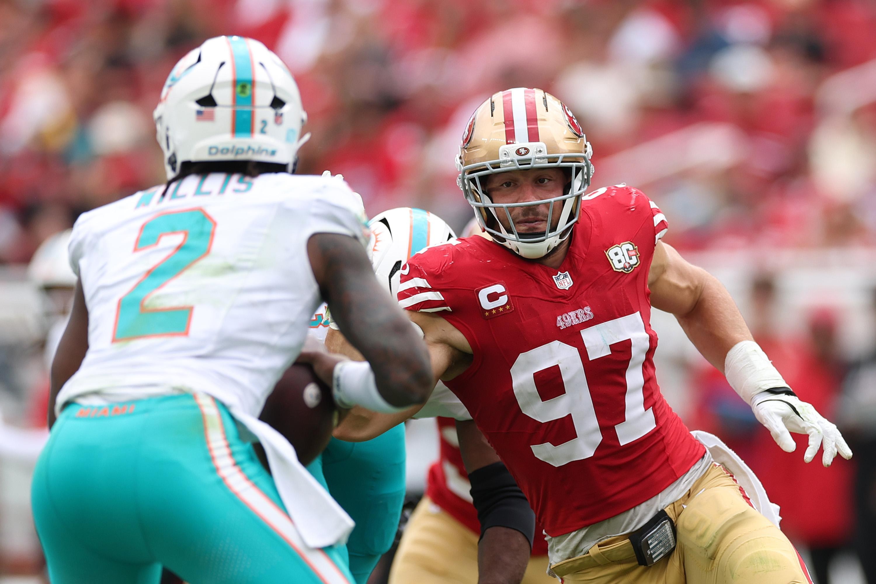 No Nick Bosa for the 49ers; Kyle Shanahan is hopeful he returns on Thursday
