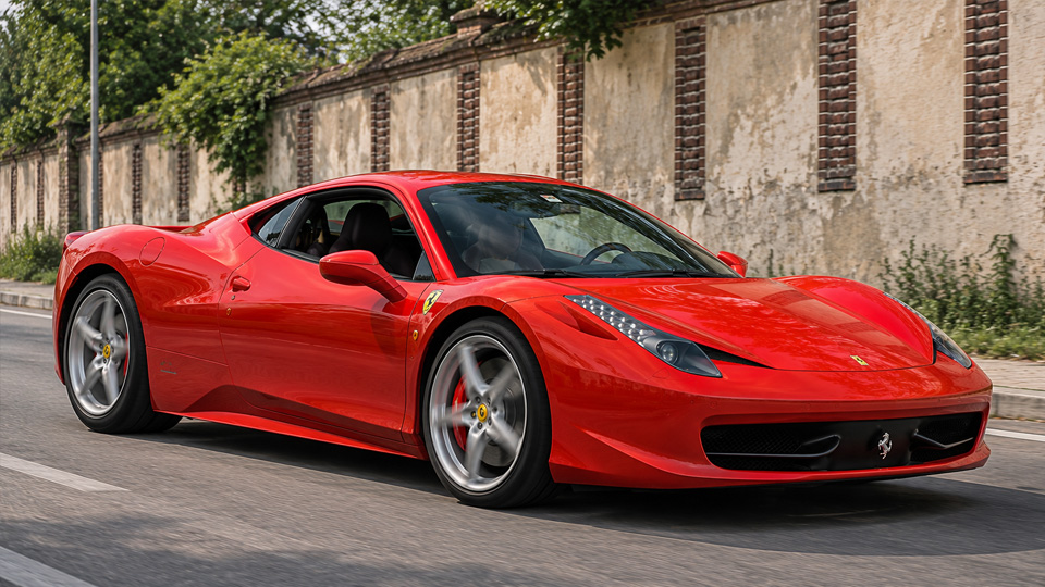 Ferrari 458 screams through every hard acceleration