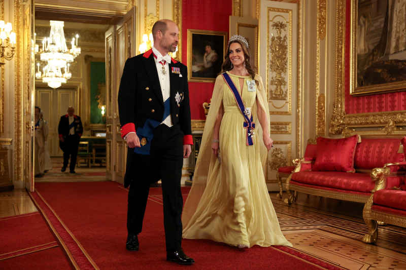 Wearing Diana's tiara: Princess Kate shines at the state banquet