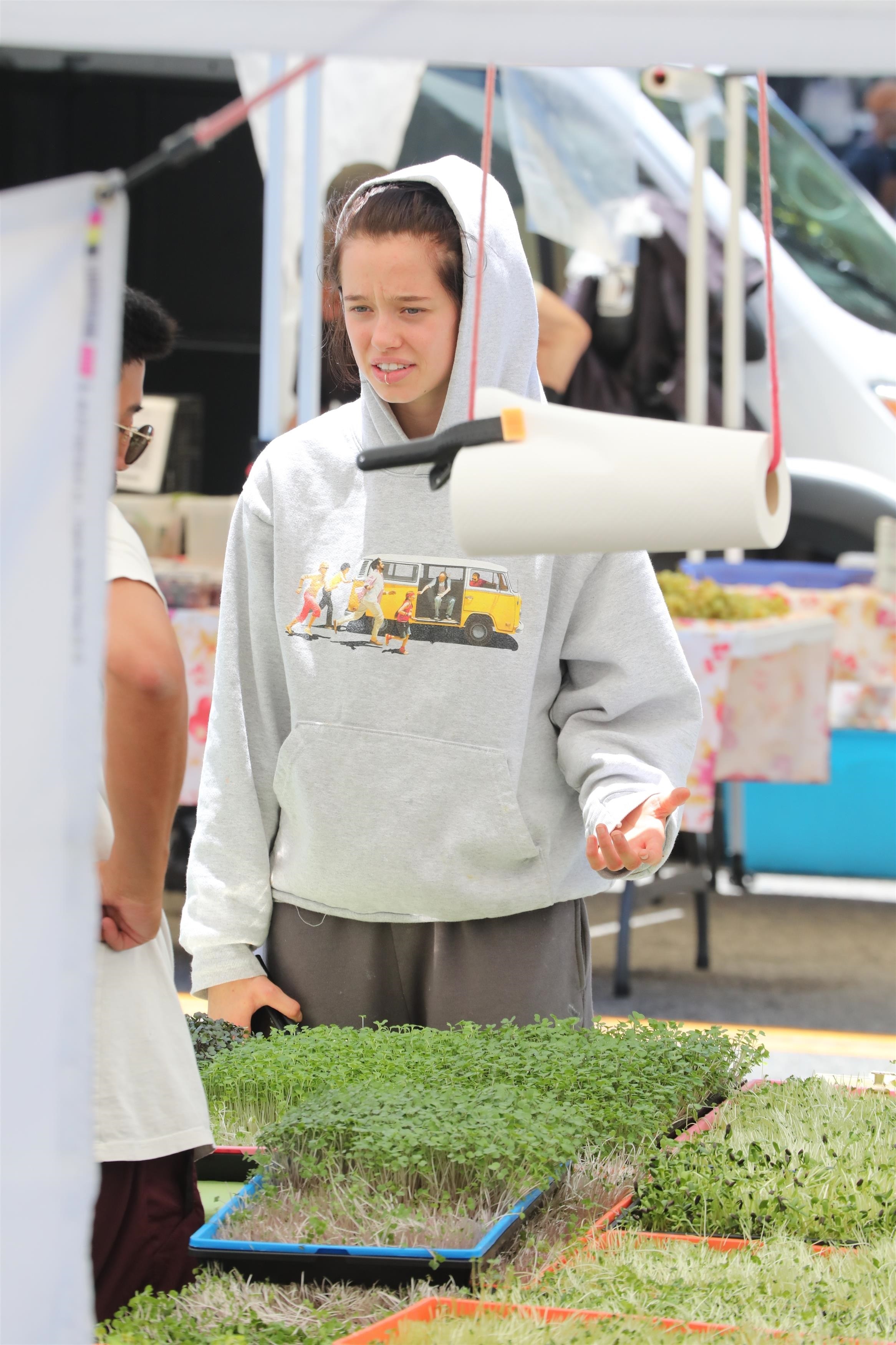 Shiloh Jolie shows off edgy lip piercing at LA farmer’s market
