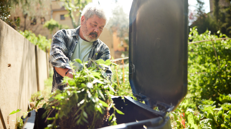 Man Uses Old Wood Pallets To Create A Backyard Compost Bin With A ...