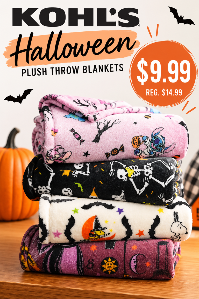 Kohl's Halloween throw blankets just $9.99!