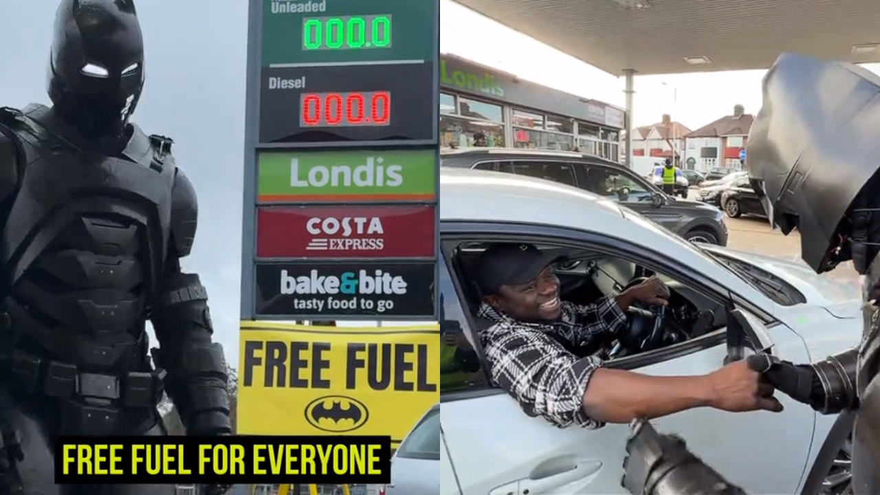 Viral London Batman gives away free fuel, but is a famous YouTuber ...