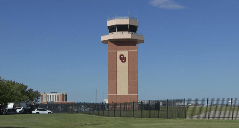 Officials cut the ribbon for Max Westheimer’s new air traffic control tower