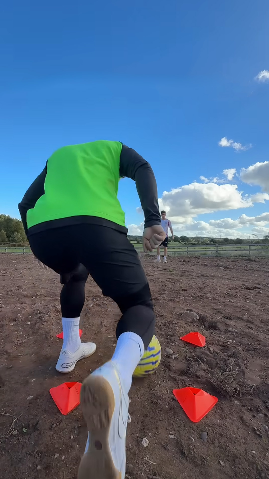 Football ball control challenge across different difficult terrains