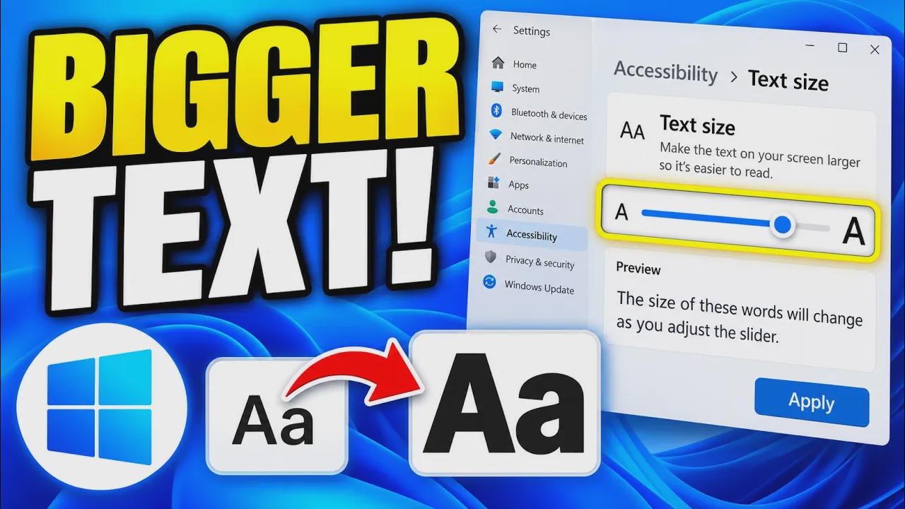 How to change font size in Windows 11