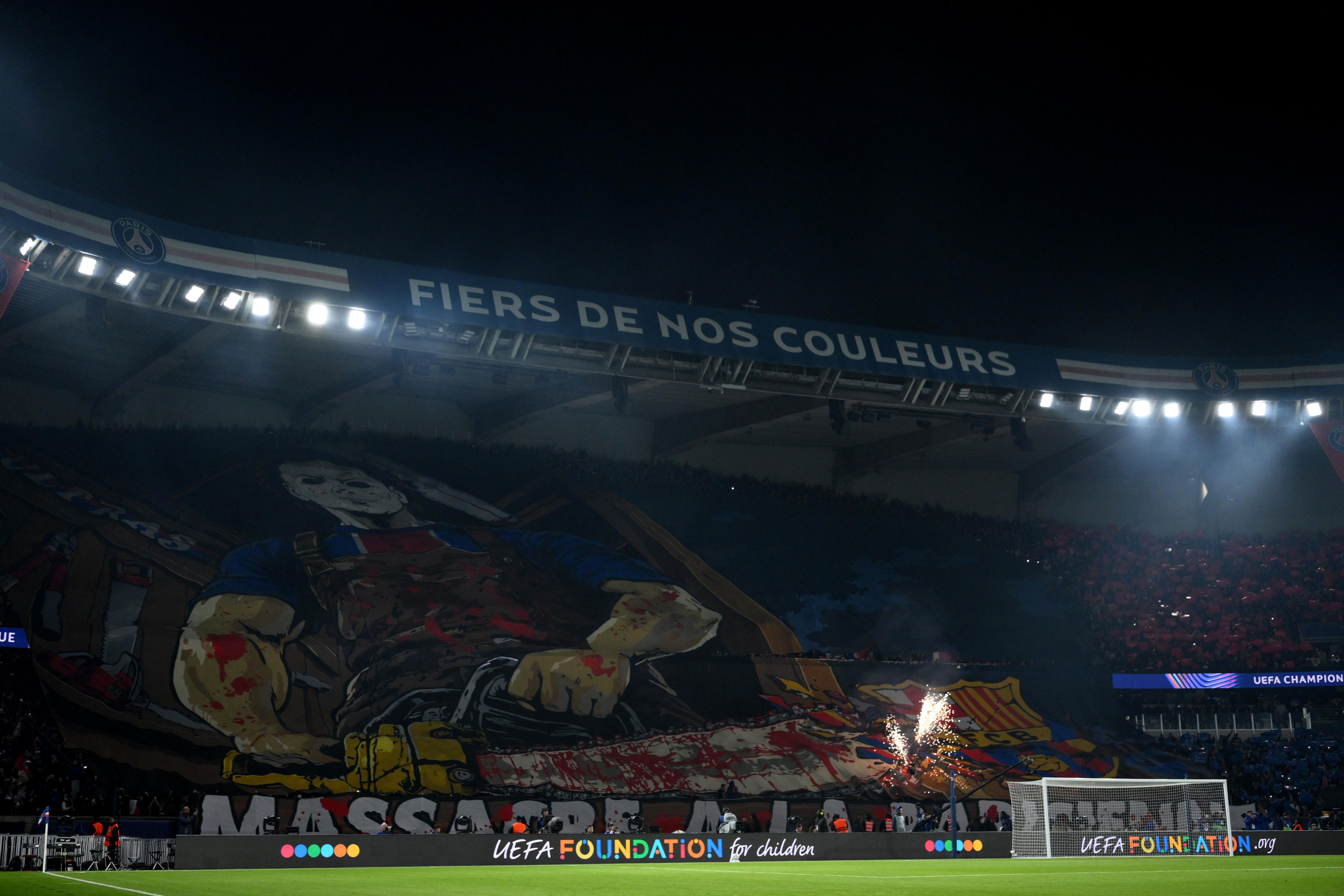 Barcelona report PSG to UEFA over 'deeply disturbing' tifo in Champions ...