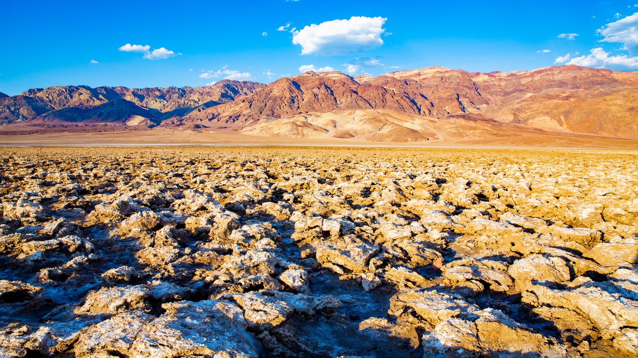 Listen closely and this Death Valley salt field pops and pings in the heat