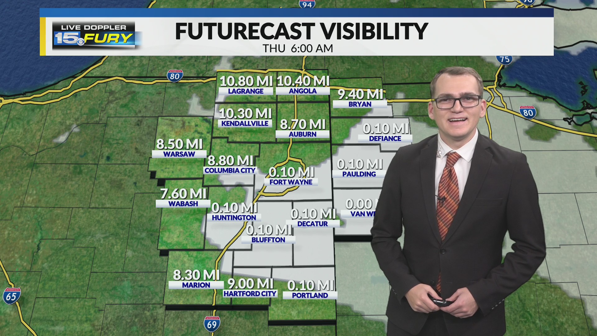Patchy dense fog Thursday morning
