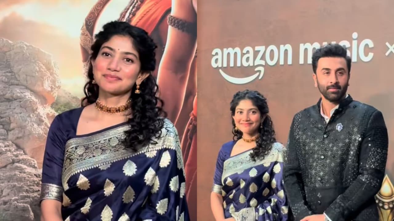 Sai Pallavi flaunts the beauty of Banarasi weaves in a navy blue saree ...