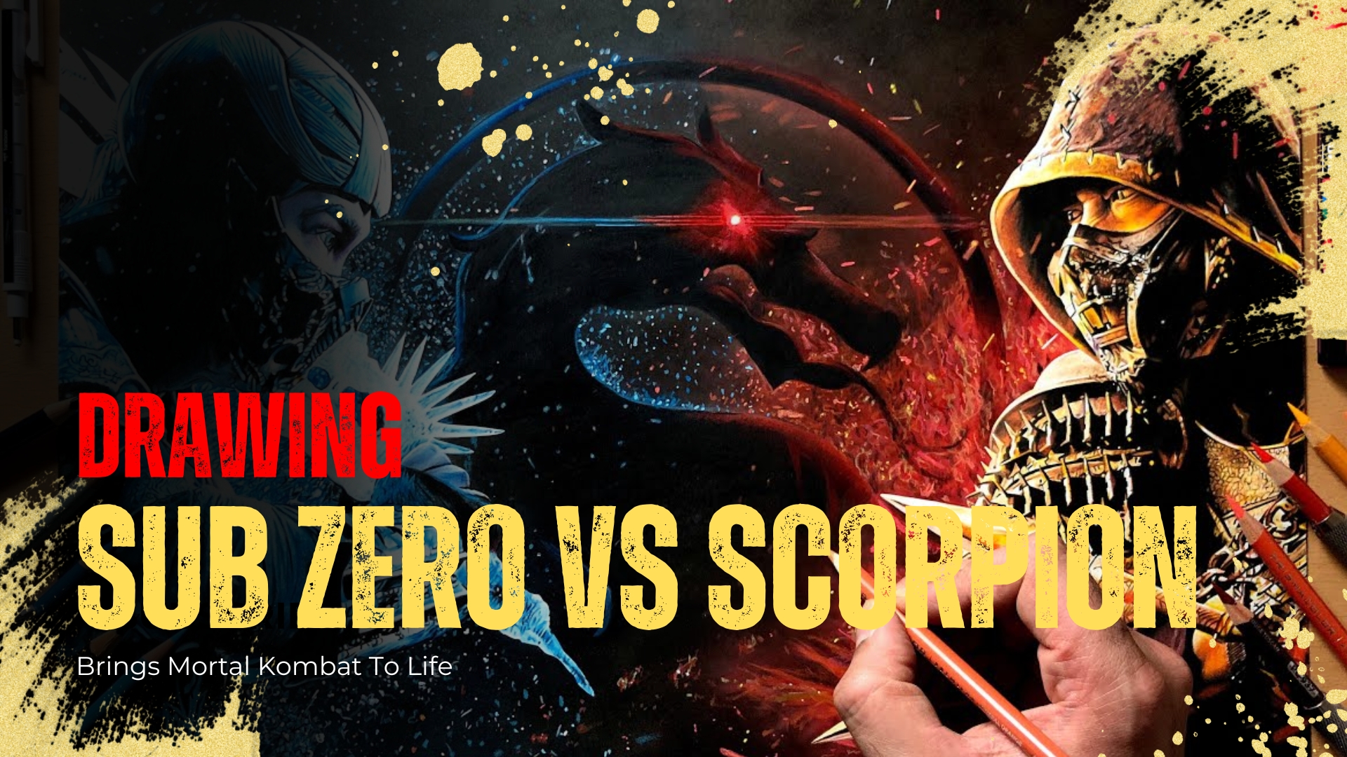 Sub Zero vs Scorpion drawing brings Mortal Kombat to life