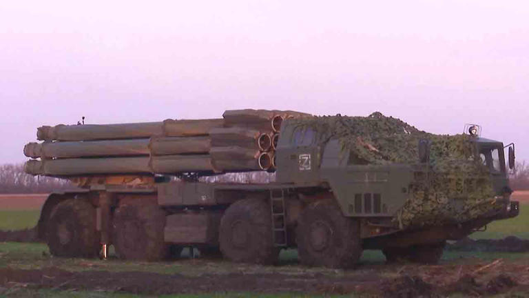 Russian guided rocket launcher hit near the Black Sea