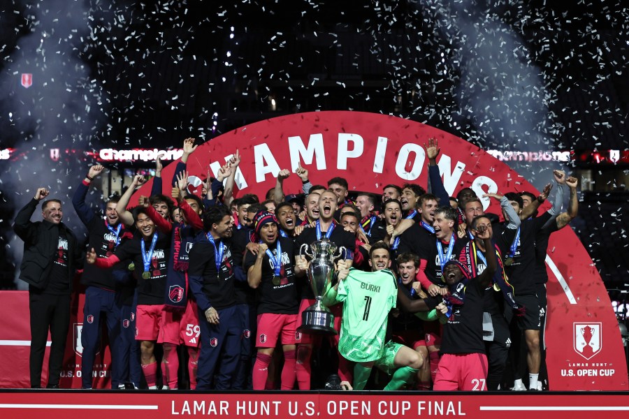 St. Louis City SC fans celebrate club's first trophy