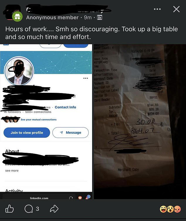 Diners call for server to be fired after shaming customer over tip by ...