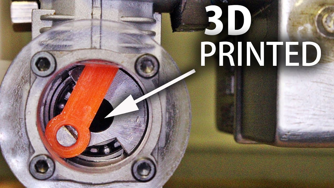Testing a 3D printed plastic connecting rod in a nitro engine