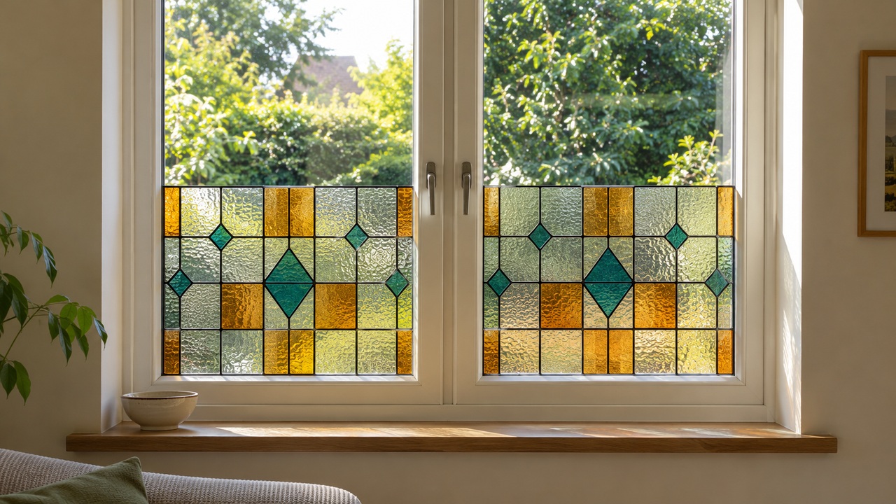 How to give plain windows a colorful stained glass look