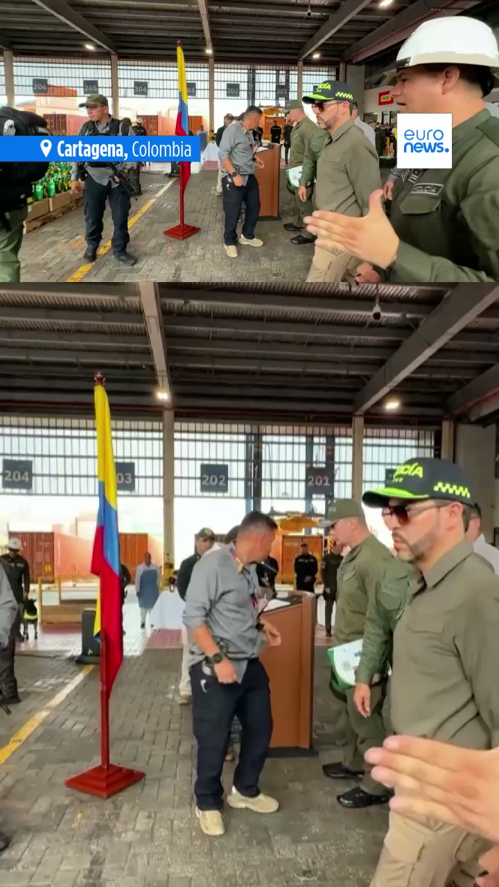 Moment Colombian authorities seize 7.6 tonnes of cocaine bound for Europe