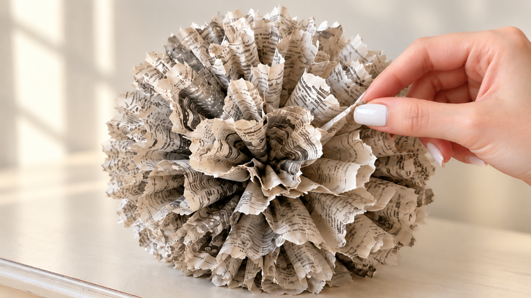 How to turn old newspapers into pretty paper pom-poms
