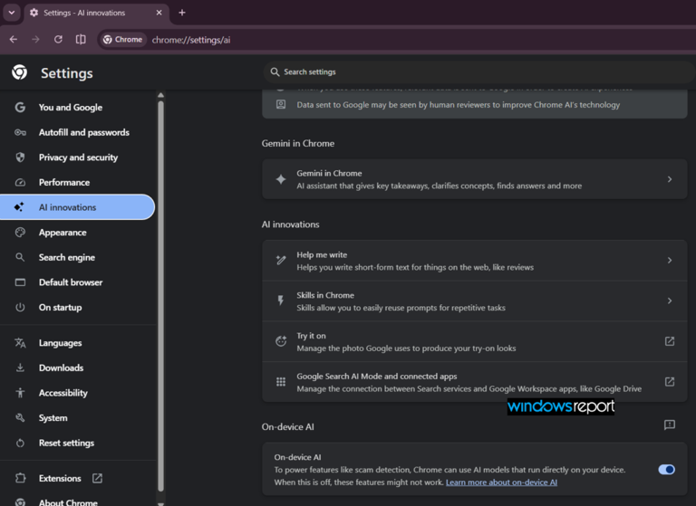 Microsoft Edge tests a new toggle to manage on-device AI features