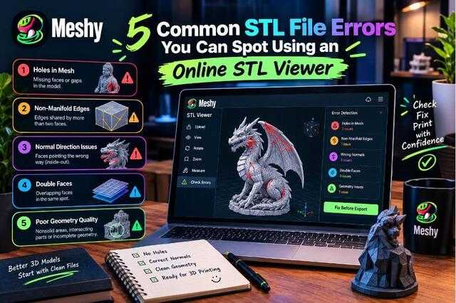 5 common STL file errors you can spot using an online STL viewer
