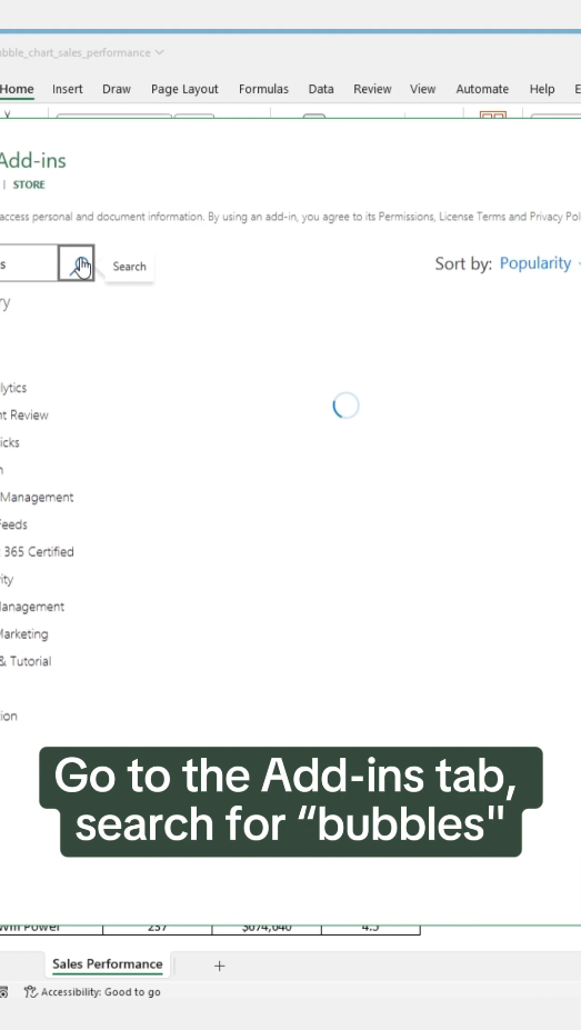 Creating bubble charts in Excel to visualize data