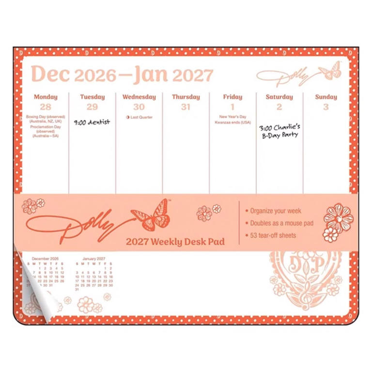 Dolly Parton’s cute $15 weekly desk pad calendar keeps you organized ...