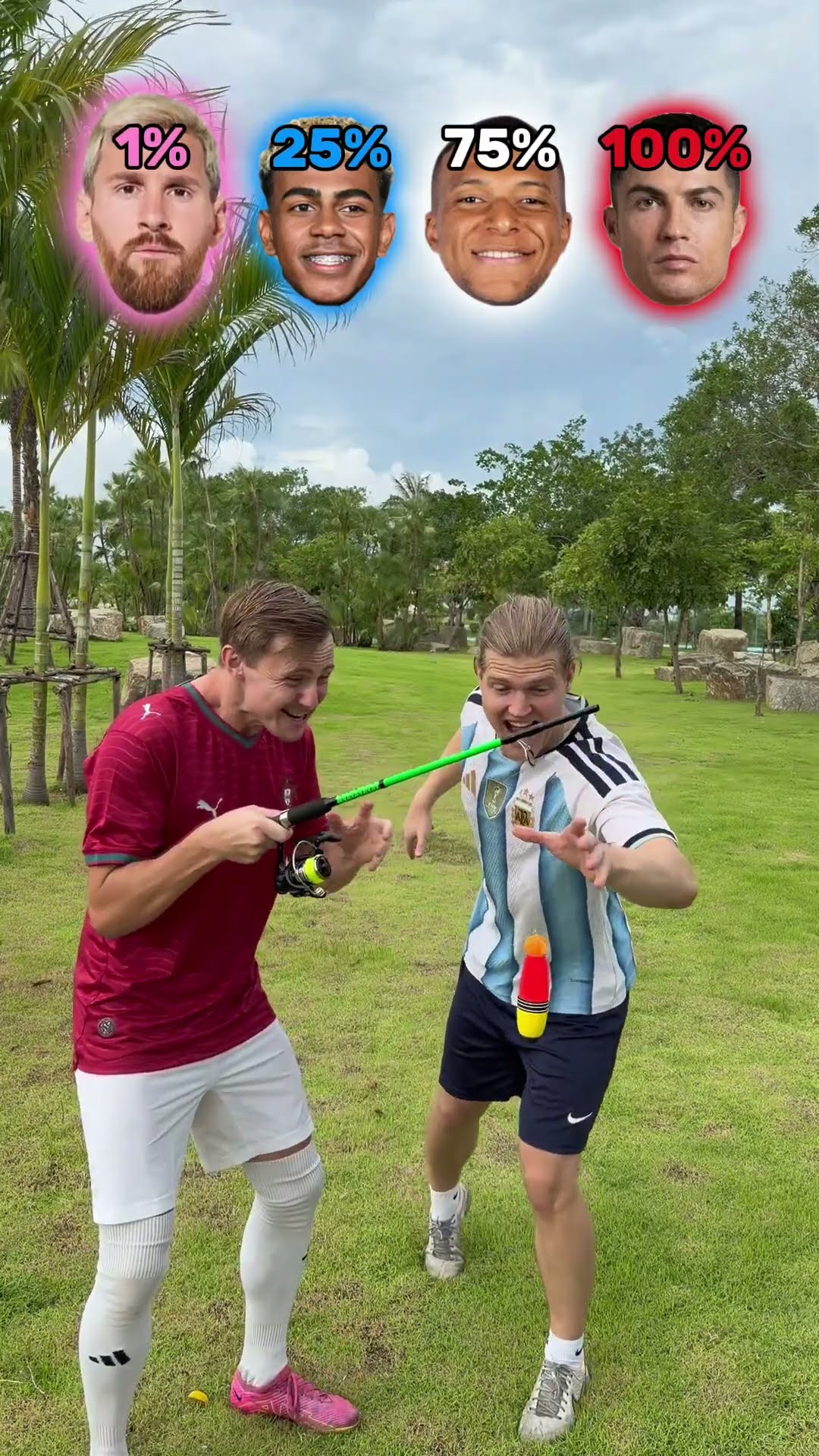 🎣 Agility rod vs 1%, 25%, 75%, 100% football player speed | Who won?