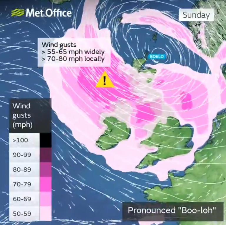 Map shows new 'danger to life' weather warnings as Storm Boleo to bring ...
