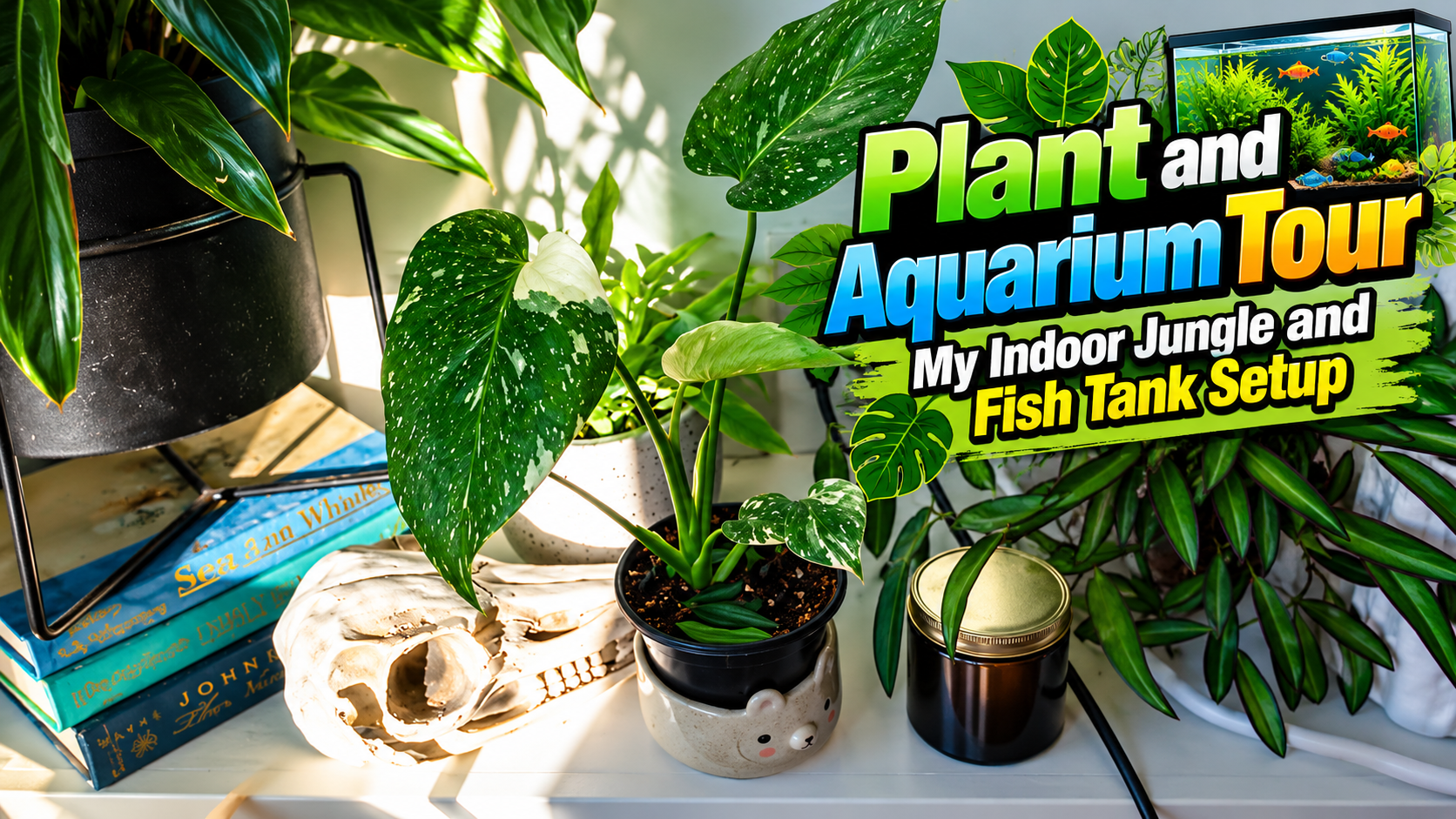 Plant and aquarium tour my indoor jungle and fish tank setup