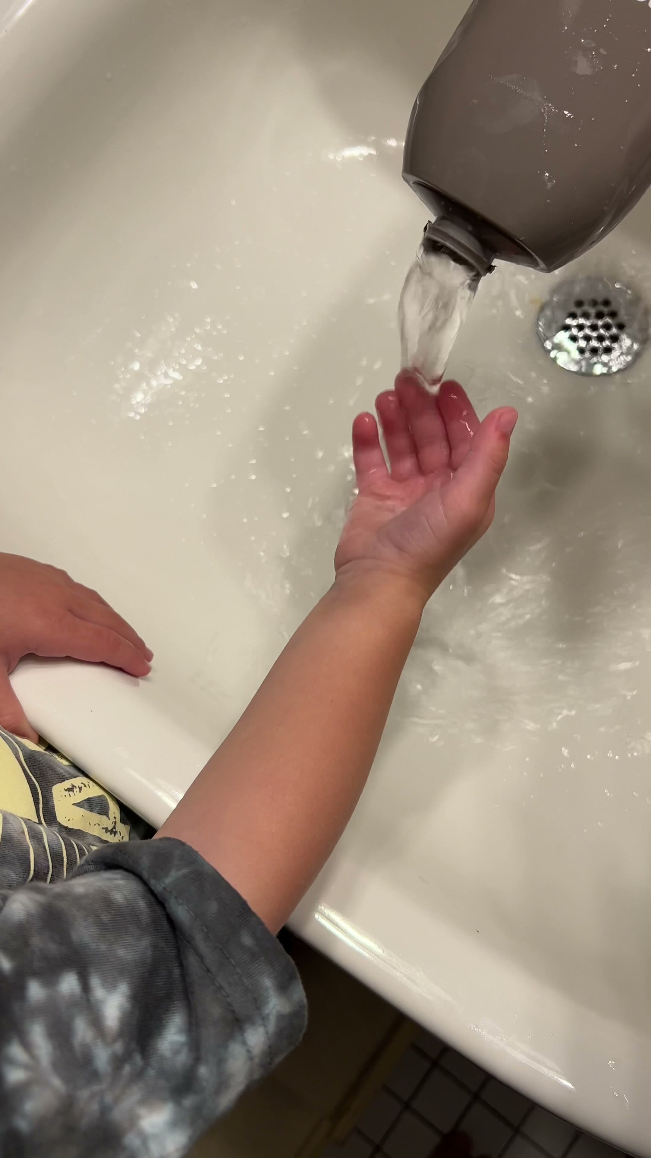 DIY faucet extender hack for kids