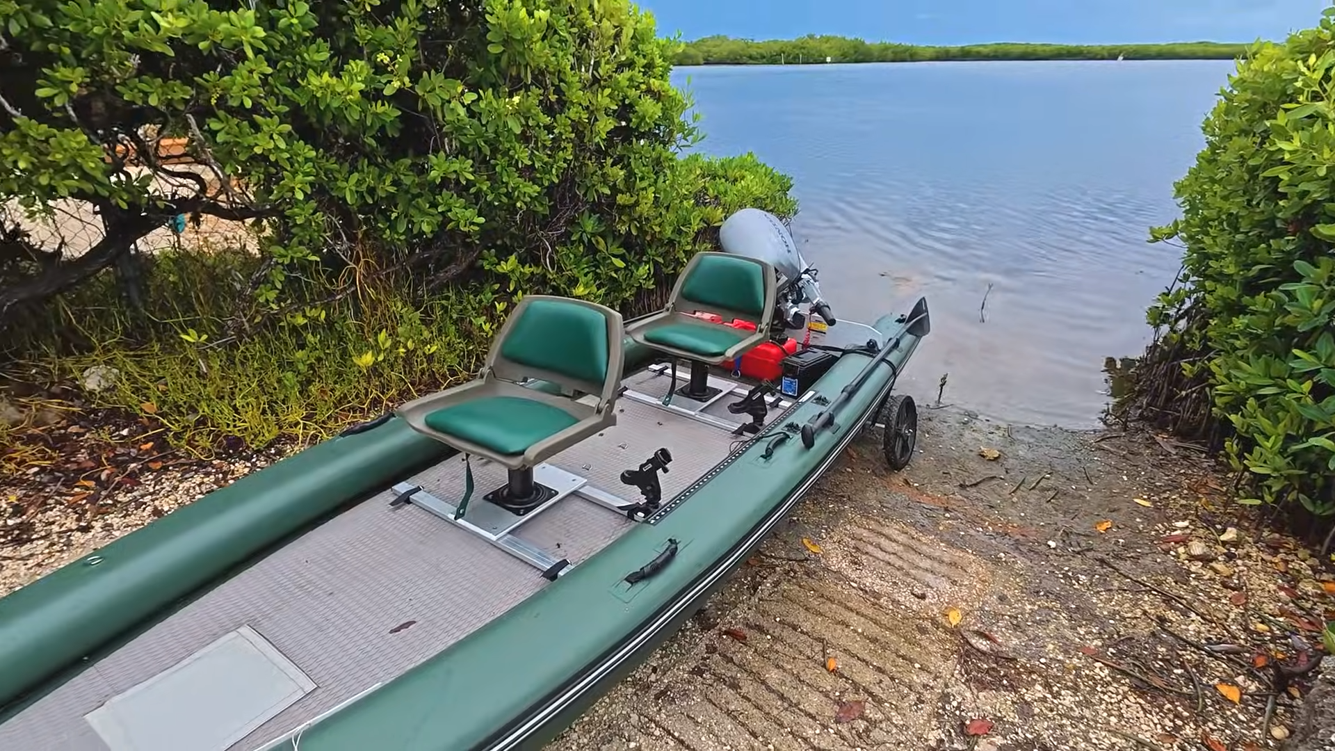 Heiko takes an inflatable boat fishing after a year without use
