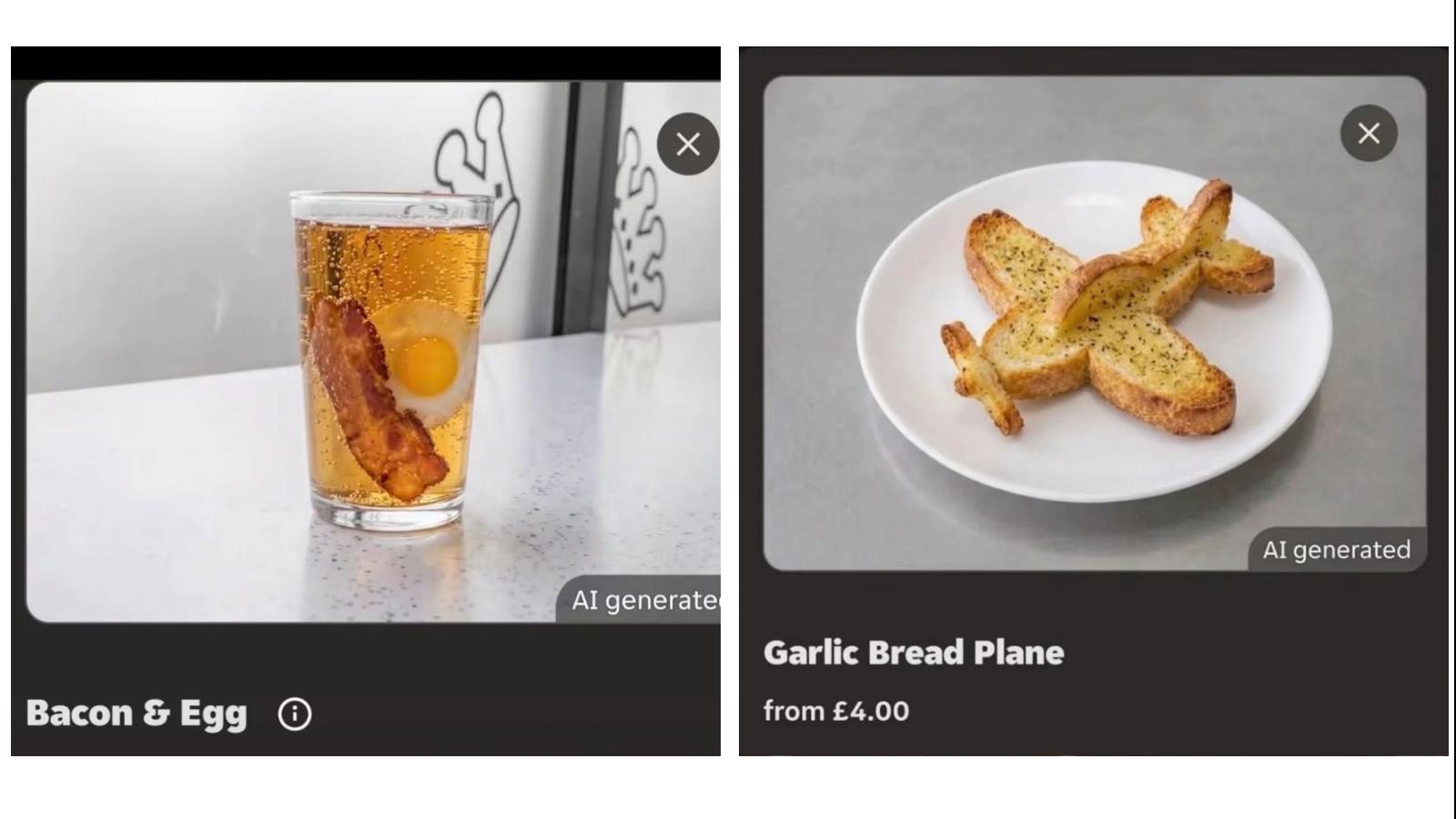 Bacon floating in cola and chips baked into muffins: Just Eat's AI food ...