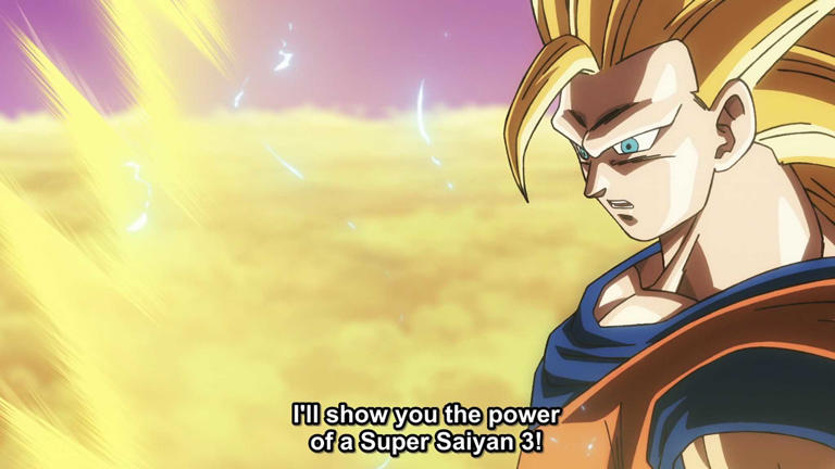 Goku channels Super Saiyan 3 power in Dragon Ball Super: Beerus Episode 2