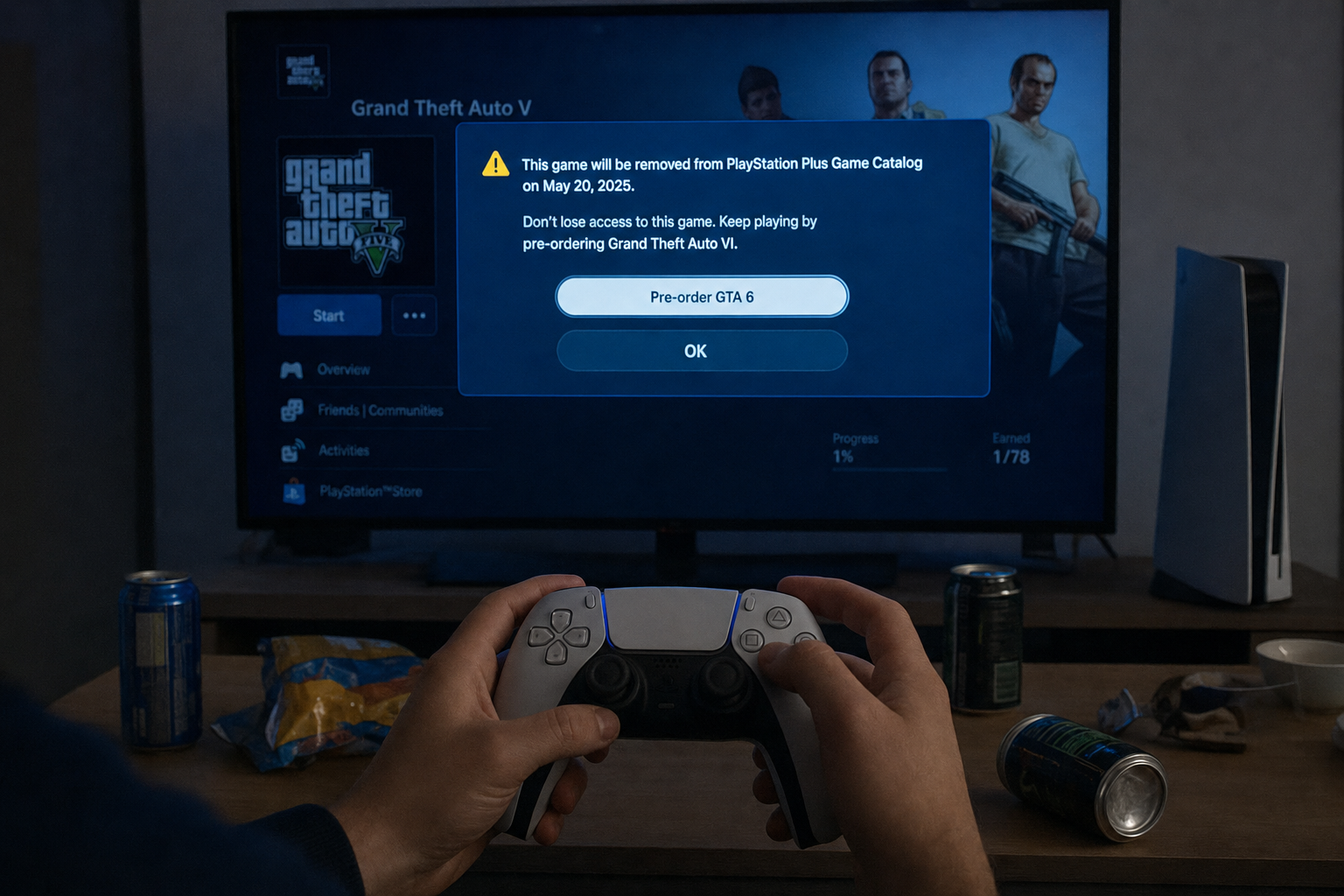 Betaler du for PS Plus: GTA 5 ryker 17. november, to dager før GTA 6