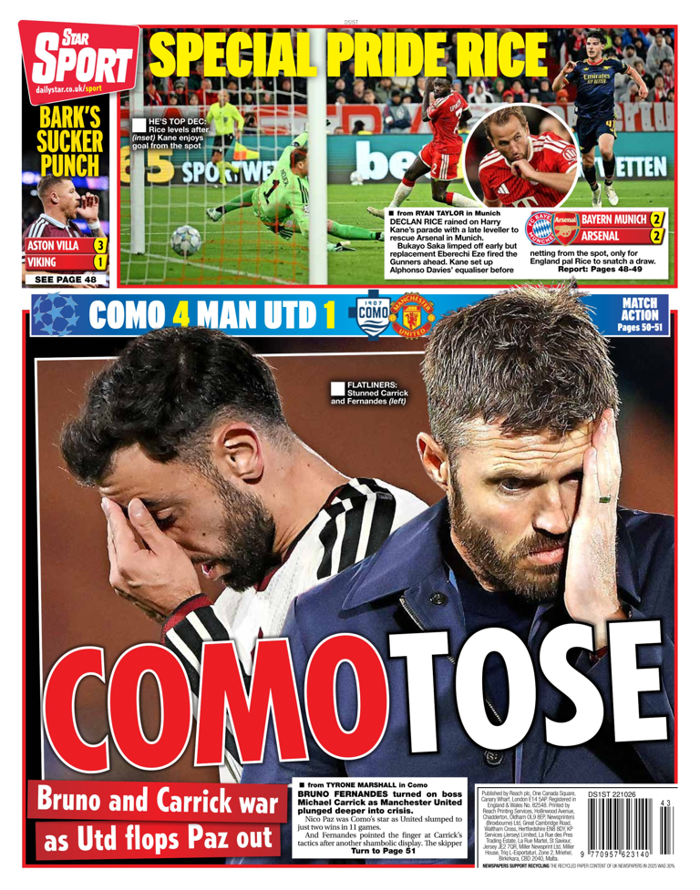 🗞️ Today's front pages: Diomandé leads, Manchester United in crisis