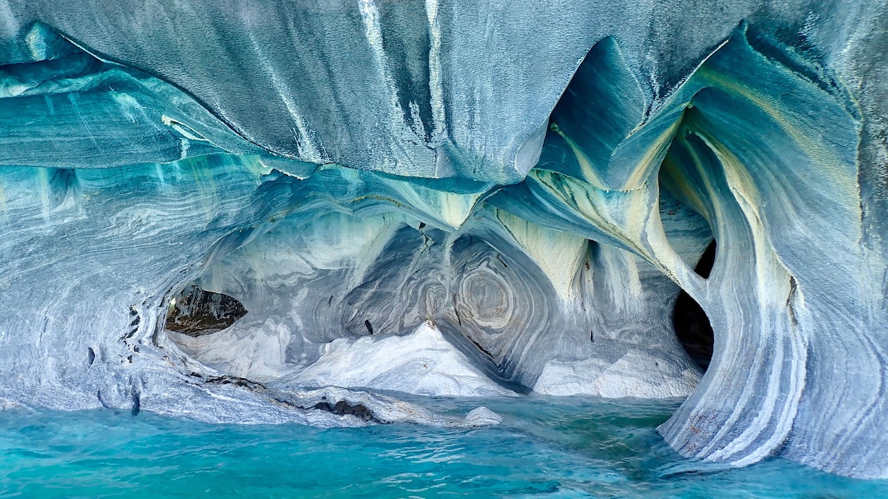 Video: These surreal marble caves in Chile were shaped by water, not ...
