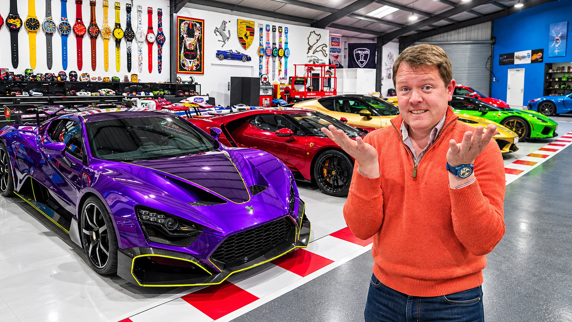 This high-value supercar collection includes a purple Zenvo and several ...