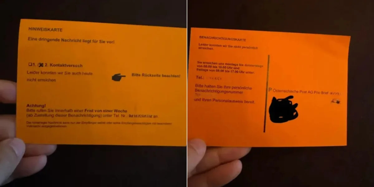 Achtung: Dieser Zettel im Briefkasten ist nicht von der Post