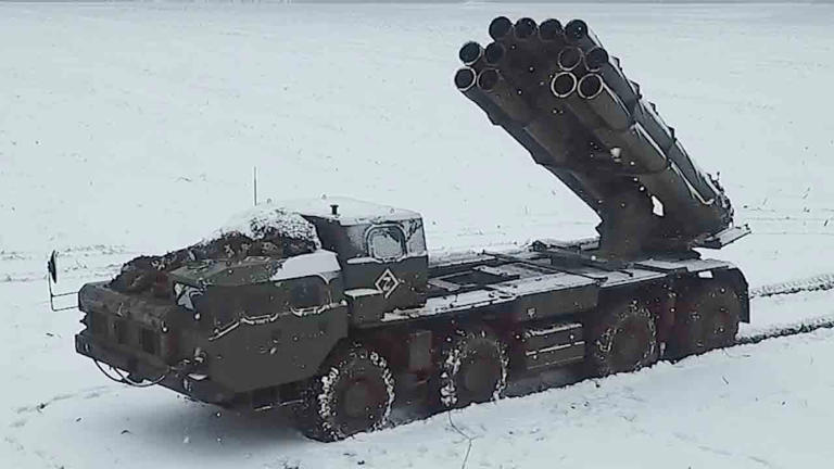 Russian guided rocket launcher hit near the Black Sea