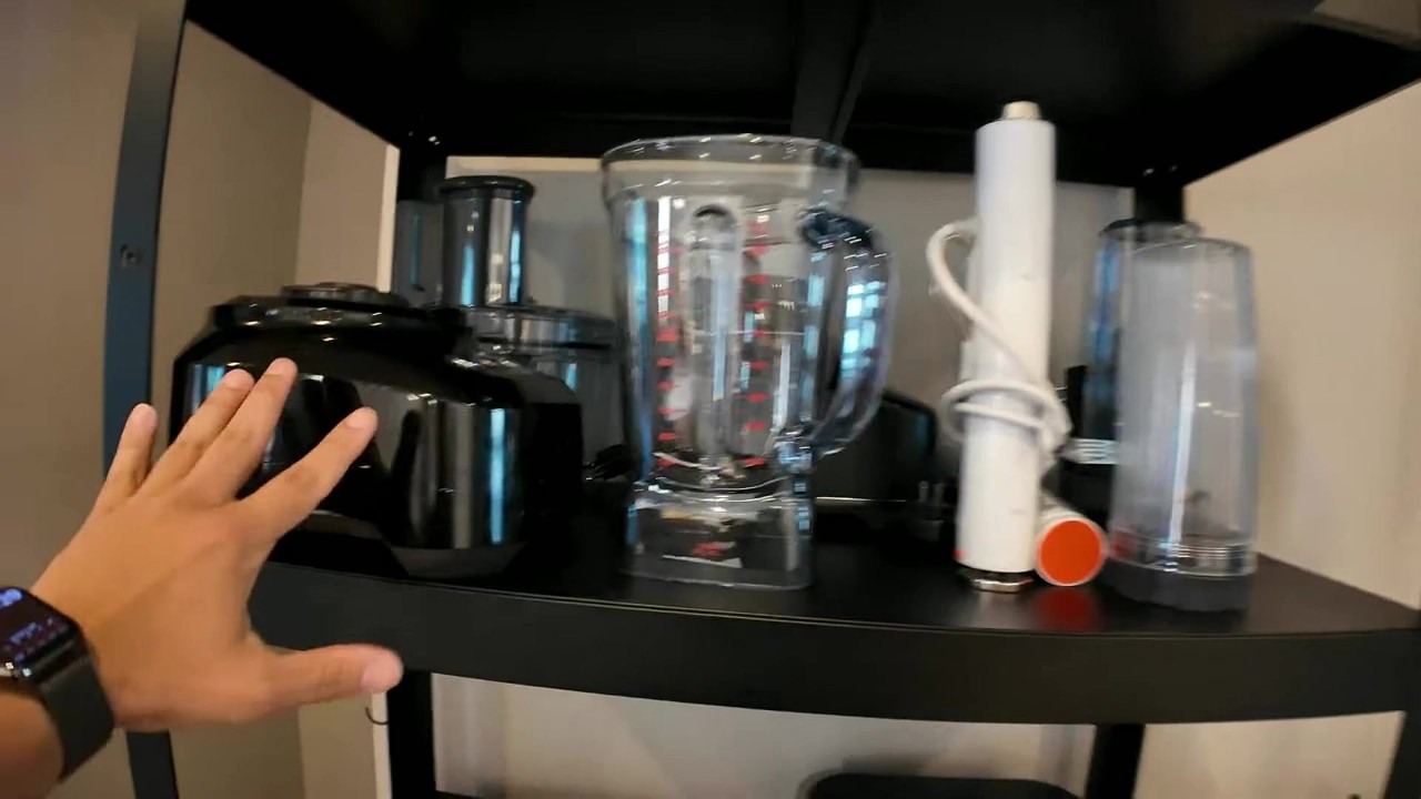 Matt tours his new kitchen with a large island and coffee station