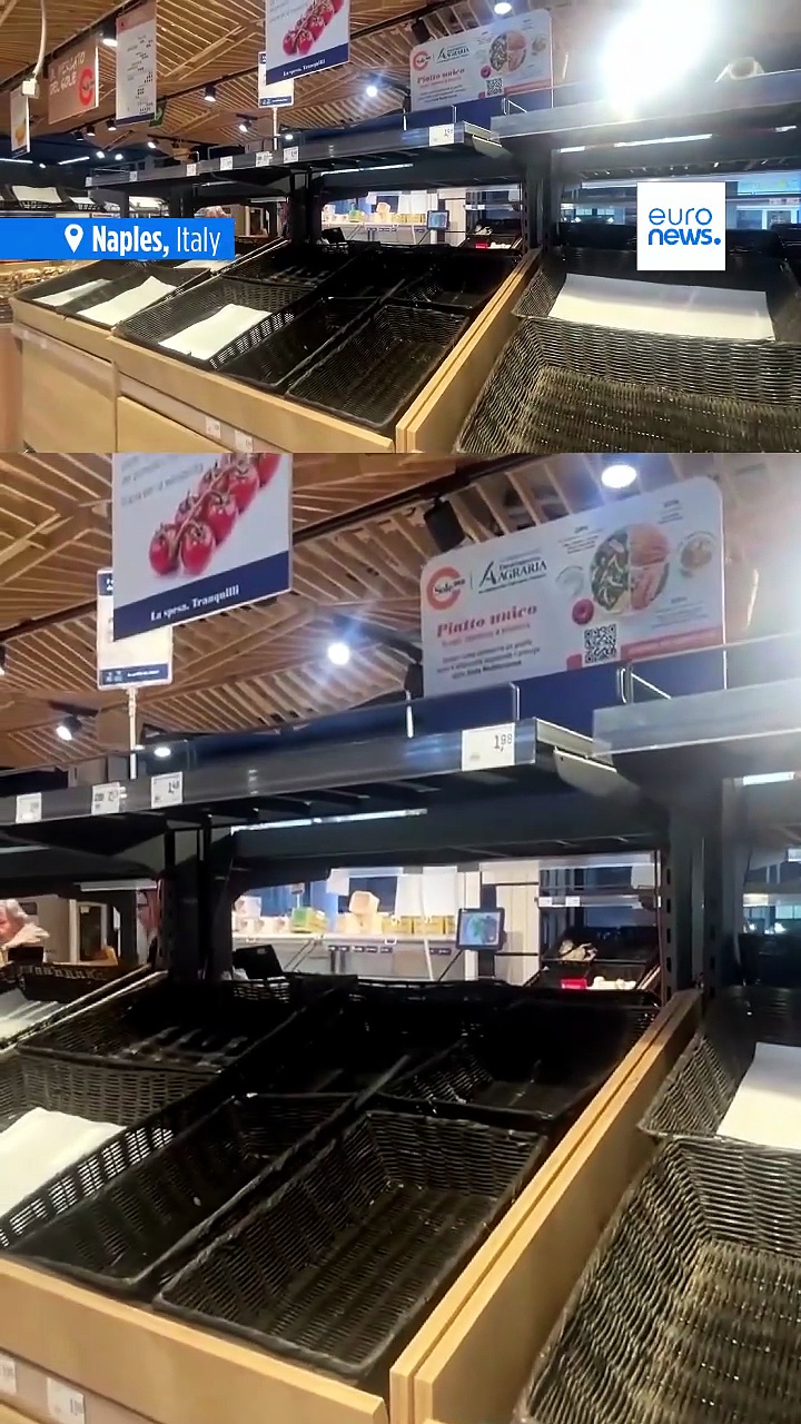 Watch: Empty shelves in southern Italy amid truckers’ fuel protests
