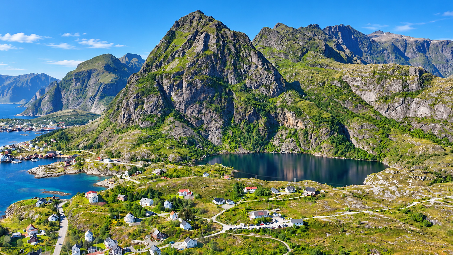A hidden lake beneath Norway's steep coastal cliffs