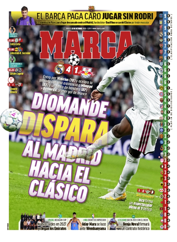 🗞️ Today's front pages: Diomandé leads, Manchester United in crisis
