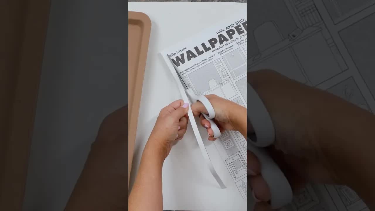 Turning Dollar Tree wallpaper into an expensive-looking decorative tray